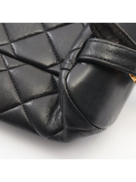 Chanel Backpack Quilted Black Lambskin Double Turnlock Chain main image 11